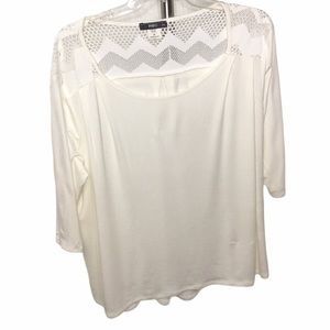 ING White Rayon Scoopneck Blouse